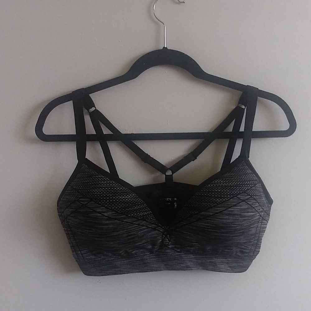 Black and white sports bra